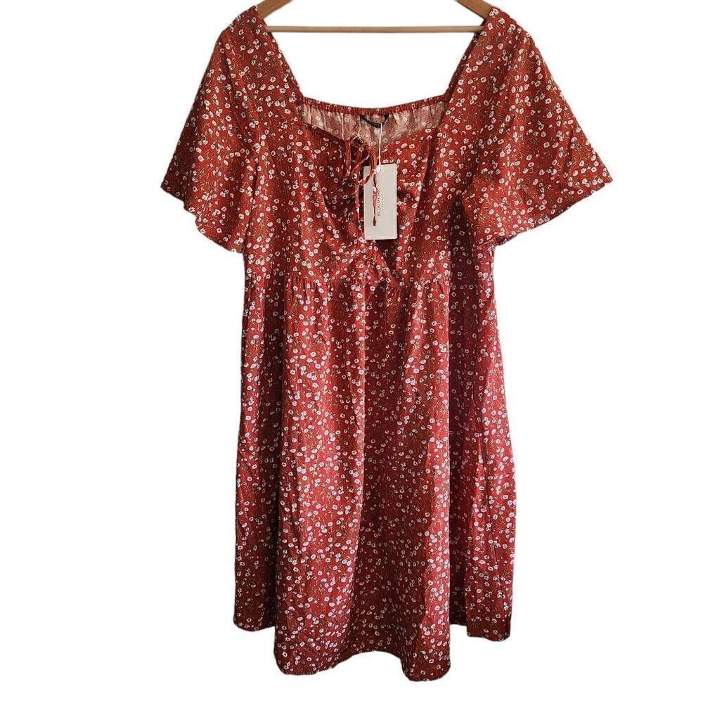 Bloomchic Dress Womens 2X 18/20 Floral Midi Boho